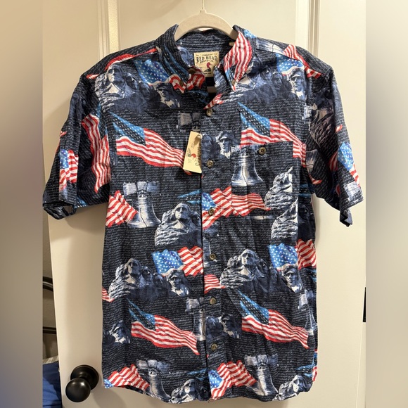 Red Head Brand Co. Men's American Flag and Monuments Print Shirt NWT Patriotic - Picture 1 of 5
